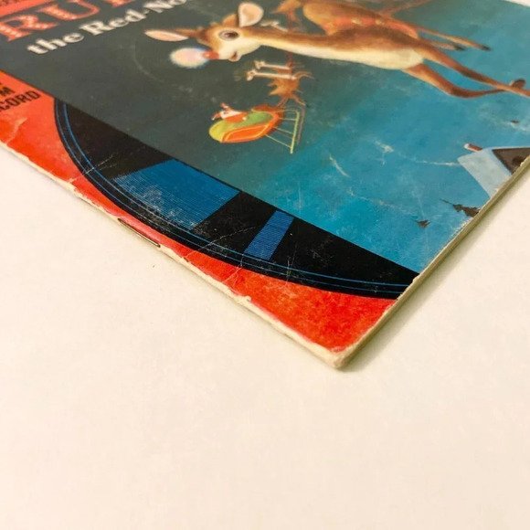 Vintage 1958 Rudolph The Red Nosed Reindeer Read Along Book Only No Record - Picture 3 of 12